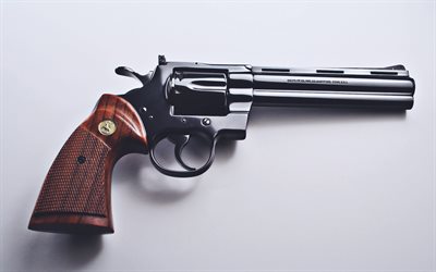 Colt Python, close-up, six shot revolver, Combat Magnum, 357 Magnum, revolvers, Colts Manufacturing Company
