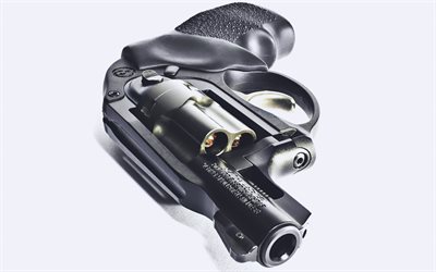 Ruger LCR, close-up, compact revolver, HDR, revolvers, Sturm Ruger and Co