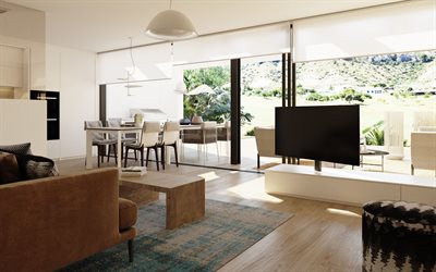 stylish living room interior design, caribbean style, country house, modern interior, living room, wooden small stick, living room idea