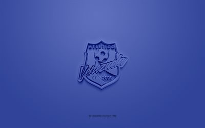 Atletico Venezuela CF, logo 3D creativo, sfondo blu, squadra di calcio venezuelana, Primera Division Venezuelana, Caracas, Venezuela, arte 3d, calcio, logo 3d dell&#39;Atletico Venezuela CF