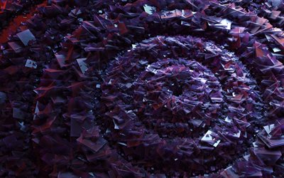 3d紫色のガラスの背景, 3dガラス波, 3d紫の円の背景, 3dガラスの背景, 波の背景, 紫の3d背景, 3d壊れたガラスの背景