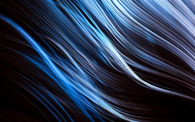 青い抽象的な波, chk, 3dアート, 青い波状の背景, 抽象的な波, 波状の背景, クリエイティブ, 波のある背景