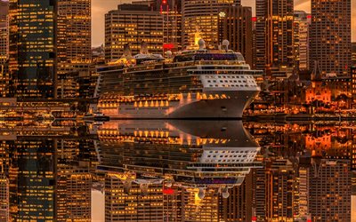 celebrity solstice, kryssningsfartyg, skyline stadsbilder, australiska st&#228;der, sydney, australien