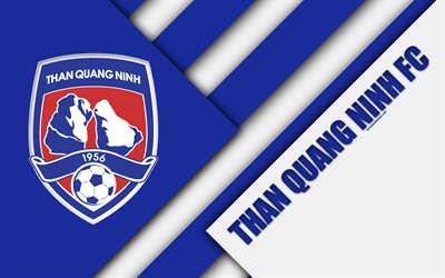 よQuang Ninh FC, 4k, 材料設計, ロゴ, 青白色の抽象化, ベトナムサッカークラブ, Vリーグ1, Kuangnin, ベトナム, サッカー